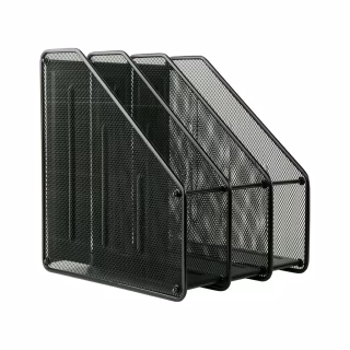 Лоток для бумаг Axent вертикальный 3-в-1, металлический, черный (2128-01-A)