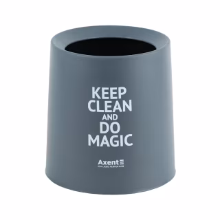 Корзина для бумаг Axent Настольный контейнер для мусора, круглый, серый (2131-03-A)