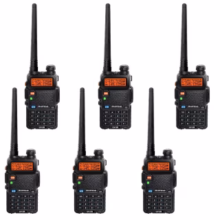 Портативна рація Baofeng UV-5R Black Six Pack комплект 6 шт (2200000758965)