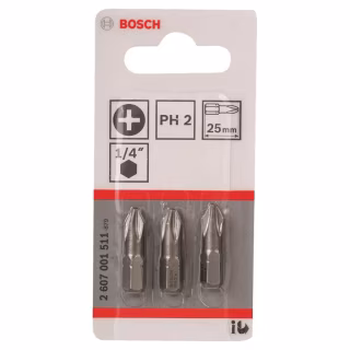 Набір біт Bosch Extra-Hart PH2, 25мм, 3шт (2.607.001.511)