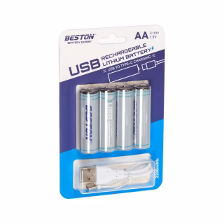 Аккумулятор Beston AA USB Type-C 1460mAh 1.5V Li-ion * 4 (2AC-60/AA620265)