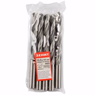 Сверло Зеніт HSS по металлу 12.5х151 мм (5 шт) (30300125)