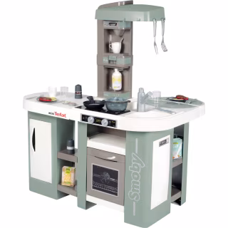 Ігровий набір Smoby Велика інтерактивна кухня Тефаль Студіо з ефектом кипіння 34 аксесуари М'ятно-сіра з білим (311053)