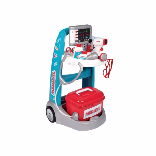 Ігровий набір Smoby Медична мобільна клініка зі звуковими та світловими ефектами, 16 аксесуарів (340207)