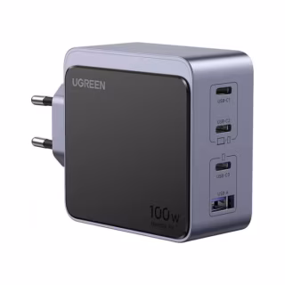Зарядний пристрій Ugreen 4xUSB 100W (3xUSB-C+USB-A) Gan Nexode Fast Charger Grey X565 (35043)