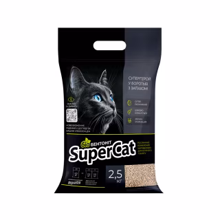 Наполнитель для туалета Super Cat Растительный биобентонит комкующий 2.5 кг (3533)