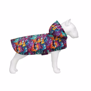 Дождевик для животных WAUDOG Clothes Накидка с капюшоном Зубастые монстры S (356-4048)