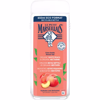 Гель для душу Le Petit Marseillais БІО Білий персик та нектарин 650 мл (3574661285955/3574661714738)