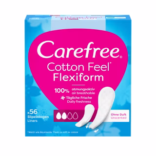Щоденні прокладки Carefree Cotton Feel Flexiform Без аромату 56 шт. (3574661482194)
