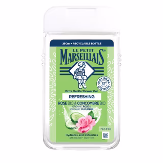 Гель для душу Le Petit Marseillais Огірок та Троянда 250 мл (3574661774183)