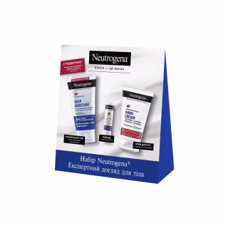Набір косметики Neutrogena Експертний догляд для тіла Крем для рук 50 мл + Помада 4.8 г + Лосьйон для тіла 75 мл (3574661864976)