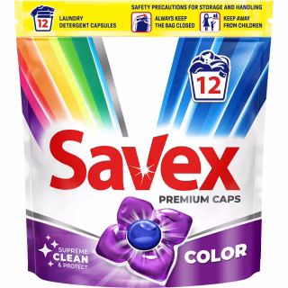 Капсулы для стирки Savex Premium Caps Color 12 шт. (3800024046988)