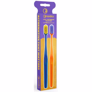 Зубна щітка Nordics 6580 Premium Blue + Orange 2 шт. (3800500324722)