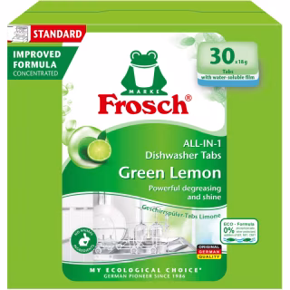 Таблетки для посудомоечных машин Frosch Лимон 30 шт. (4001499963339/4009175965134)
