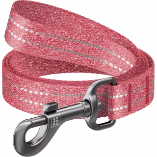 Повідець для собак WAUDOG Re-cotton світловідбивний S Ш 15 мм Д 500 см червоний (40133)
