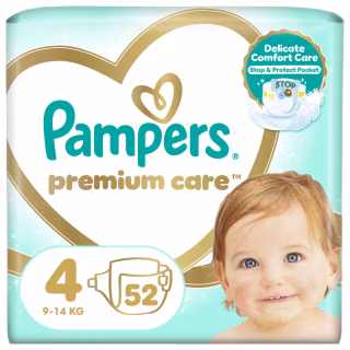 Підгузки Pampers Premium Care Maxi Розмір 4 (9-14 кг) 52 (4015400278818)