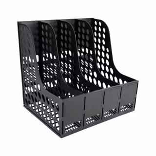 Лоток для бумаг Axent вертикальный на 4 отделения сборный черный (4042-01-A)