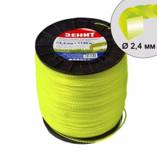Жилка косильна Зеніт "Кручений квадрат" 2,4 мм x 1140 м (КРК-24-1140-С) (40524000)