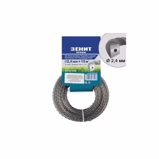 Жилка косильная Зеніт ПРОФІ "Двойная с кордом" 2,4 мм x 15 м (КР2-24-15-КВ) (40724015)