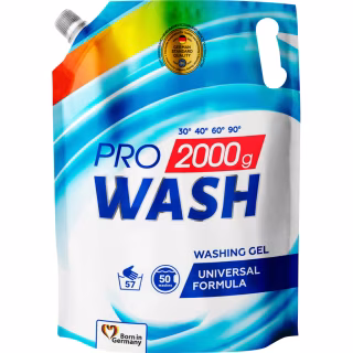 Гель для прання Pro Wash Універсальний Дой-пак 2 кг (4260637722096/4823128000938)