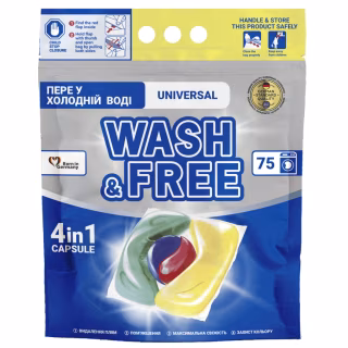 Капсули для прання Wash&Free Universal 75 шт. (4260637722980)