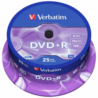 Диск DVD Verbatim 4.7Gb 16X CakeBox 25шт Silver (43500)