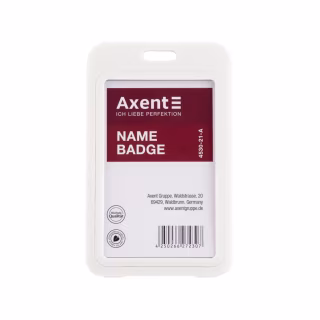 Бейдж Axent вертикальный, PP, 50х85мм, белый (4530-21-A)