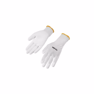 Захисні рукавиці Tolsen поліестер з ПУ покриттям білі XXL (11) (45502)