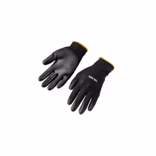 Захисні рукавиці Tolsen поліестер з ПУ покриттям чорні XL (10) (45507)