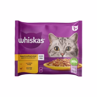 Влажный корм для кошек Whiskas курица, индейка в желе 4х85 г (4770608263676)