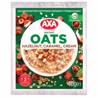 Пища быстрого приготовления АХА Каша Овсяная со сливками и орехами в карамеле 40 г (4820008128515)