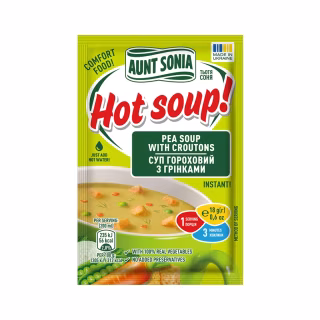 Пища быстрого приготовления Тьотя Соня Гороховый суп с гренками 18 г (4820015102850)