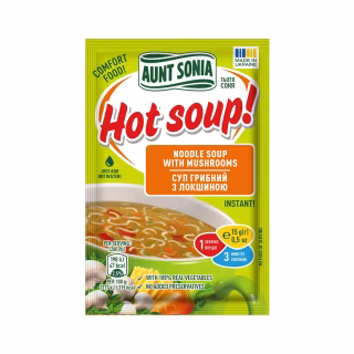 Пища быстрого приготовления Тьотя Соня Суп грибной с вермишелью 15 г (4820015102997)
