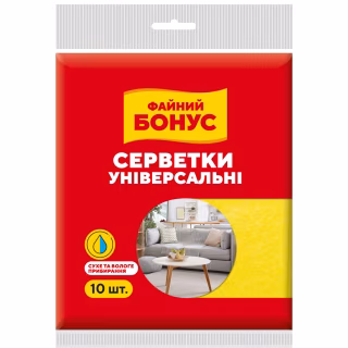 Салфетки для уборки Бонус Вискозные 10 шт. (4820048485302)