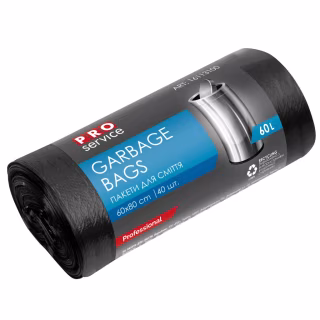 Пакети для сміття PRO service Standard HD Чорні 60 л 40 шт. (4820048487993)