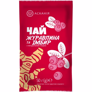 Чай Асканія Клюква и имбирь концентрирован в саше 50 г (4820071645025)