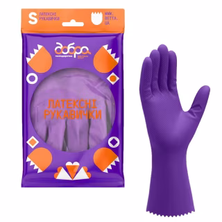 Рукавички господарські Добра Господарочка Латексні Колекція Вибійка Розмір S (4820086523707)