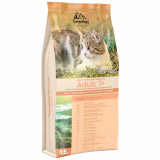 Сухой корм для кошек Carpathian Pet Food Adult 7+ с курицей и атлантическим палтусом 1.5 кг (4820111140930)