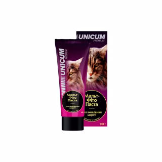 Паста для животных Unicum для выведения шерсти у кошек и котят 100 г (4820150208820)