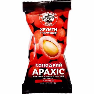 Орехи Hokkaido Club Арахис жареный сладкий в хрустящей оболочке со вкусом вишни 60 г (4820172442622)