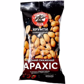 Орехи Hokkaido Club Арахис жареный соленый со вкусом телятины в соусе терияки 60 г (4820172442813)