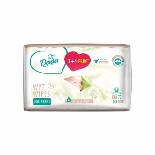 Дитячі вологі серветки Dada 3+1 з екстрактом алое (4 х 72 шт.) (4820174980856)