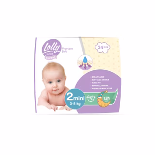 Підгузки Lolly Premium Soft Mini Розмір 2 (3-5 кг) 34 шт (4820174981143)