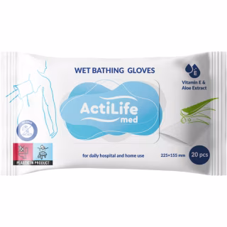 Вологі рукавички для миття всього тіла ActiLife 20 шт (4820174981686)