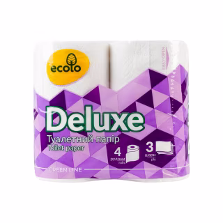 Туалетний папір Ruta Ecolo Deluxe 3 шари 4 рулони (4820202890324)