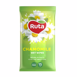 Вологі серветки Ruta Selecta Chamomile з екстрактом ромашки 15 шт. (4820202892410)