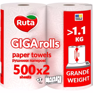Паперові рушники Ruta Giga Rolls 2 шари 2 рулони (4820202895848)