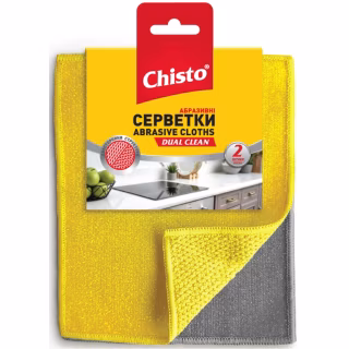 Серветки для прибирання Chisto Dual Clean Абразивні 2 шт. (4820204702595)