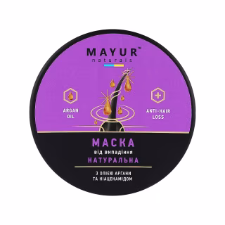 Маска для волосся Mayur Проти випадіння з Аргановою олією та Ніацинамідом 500 мл (4820230954661)