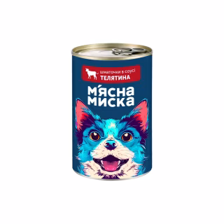 Консервы для собак М'ясна Миска кусочки в соусе с телятиной 415 г (4820255192154)